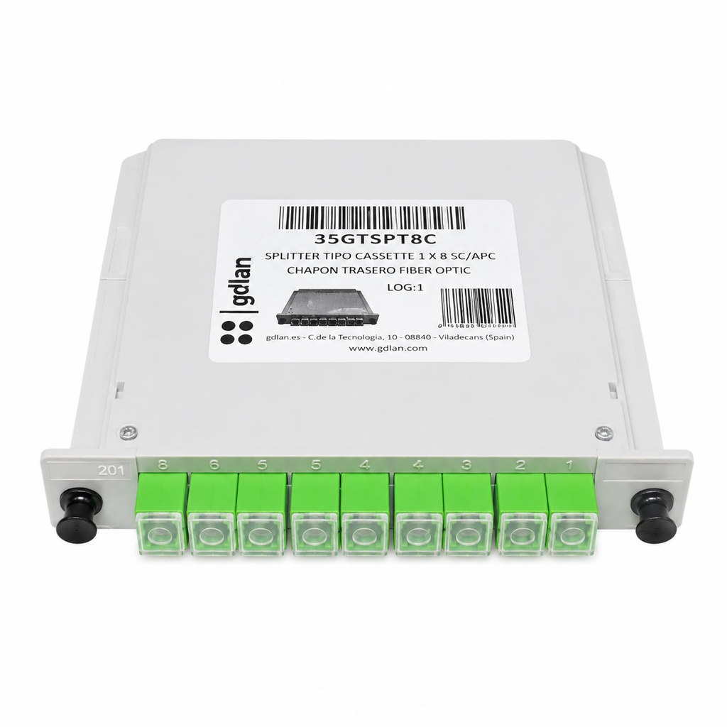 CASSETTE TYPE SPLITTER 1:8 SC/APC WITH TRANSPARENT CAP gtlan