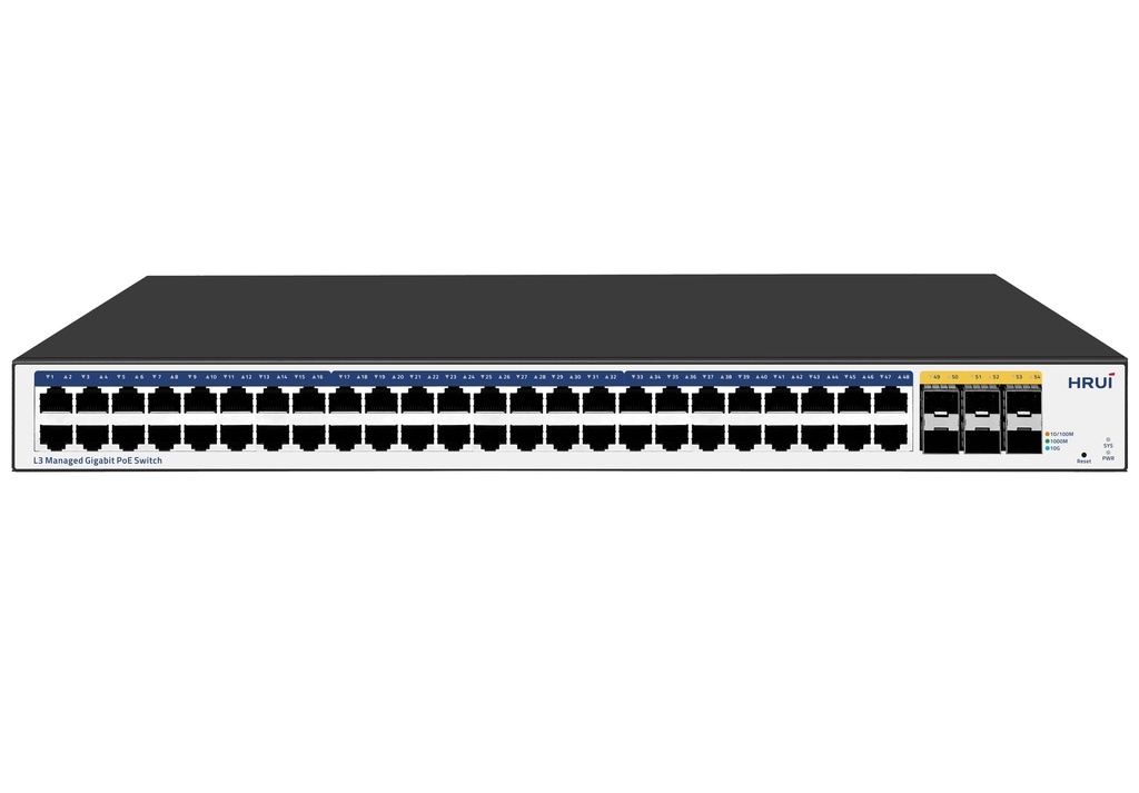 SWITCH (HR230P-48T6XS-900) 48G POE 780W + 6SFP+ 19" MANAGED
