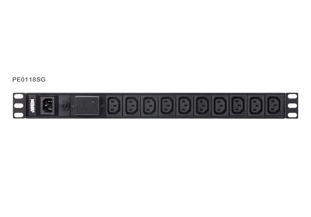 Basic 1U 19" Single-Phase PDU with Surge Protection - )