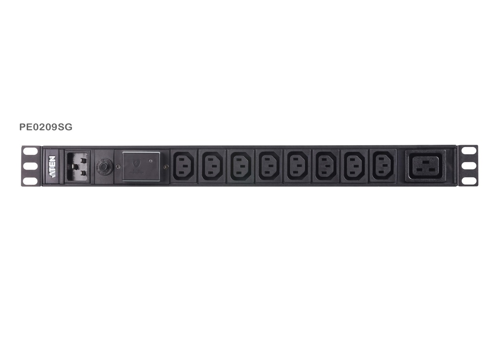 Basic 1U 19" Single-Phase PDU with Surge Protection - 9