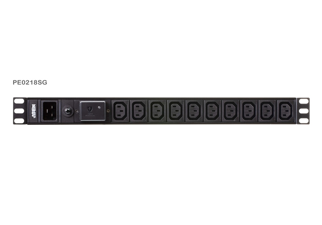 Basic 1U 19" Single-Phase PDU with Surge Protection - )