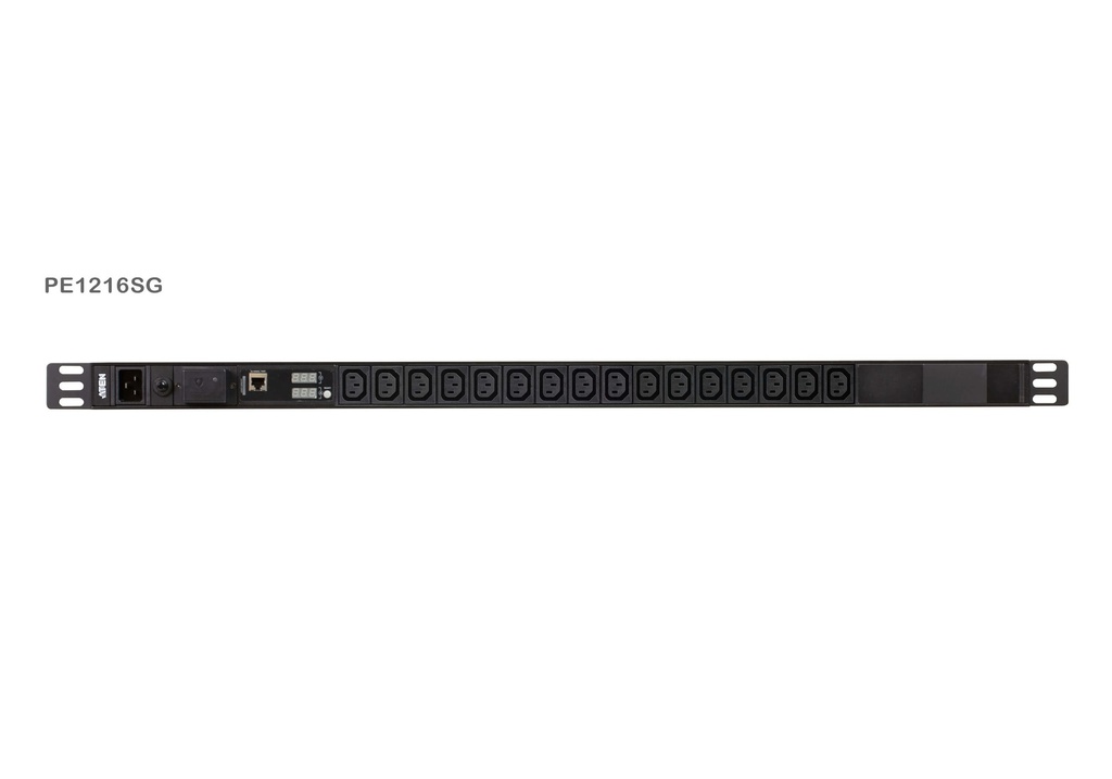 PDU Monofásica 0U Vertical con display V/A 16A - 16xC13