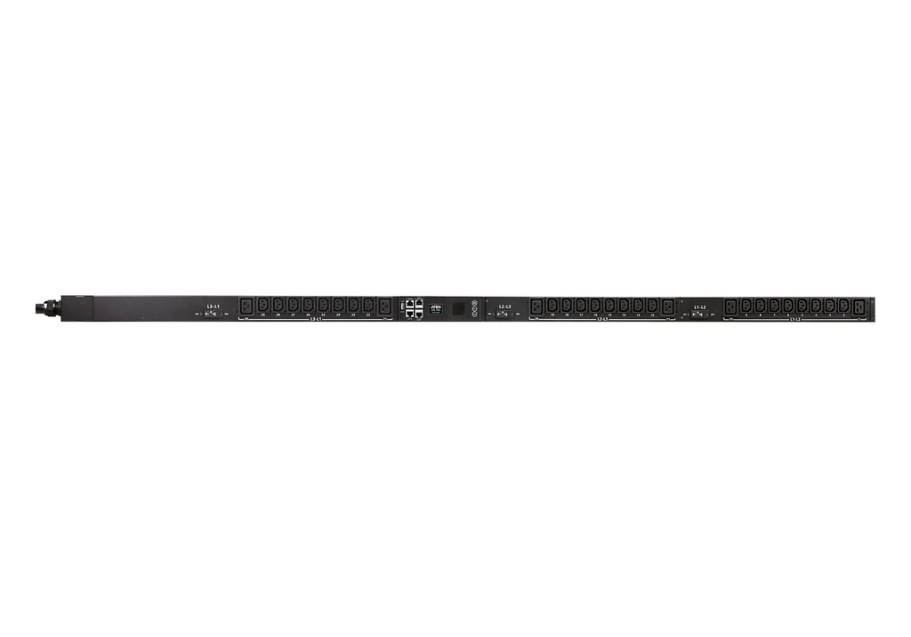 PDU Trifásica 0U Vertical con display, medición por toma