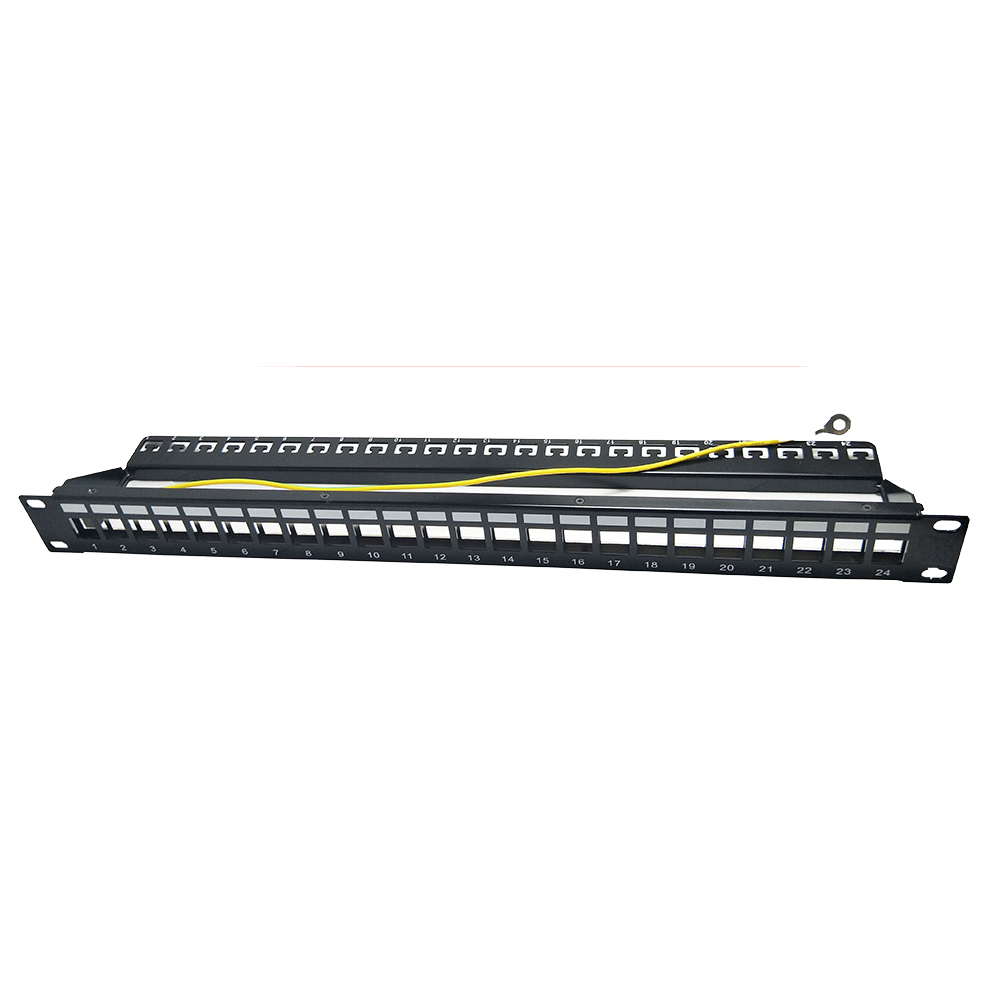 PANEL 19" 24 RJ45 180º METAL S/C 1U C/TRAY + TT gtlan