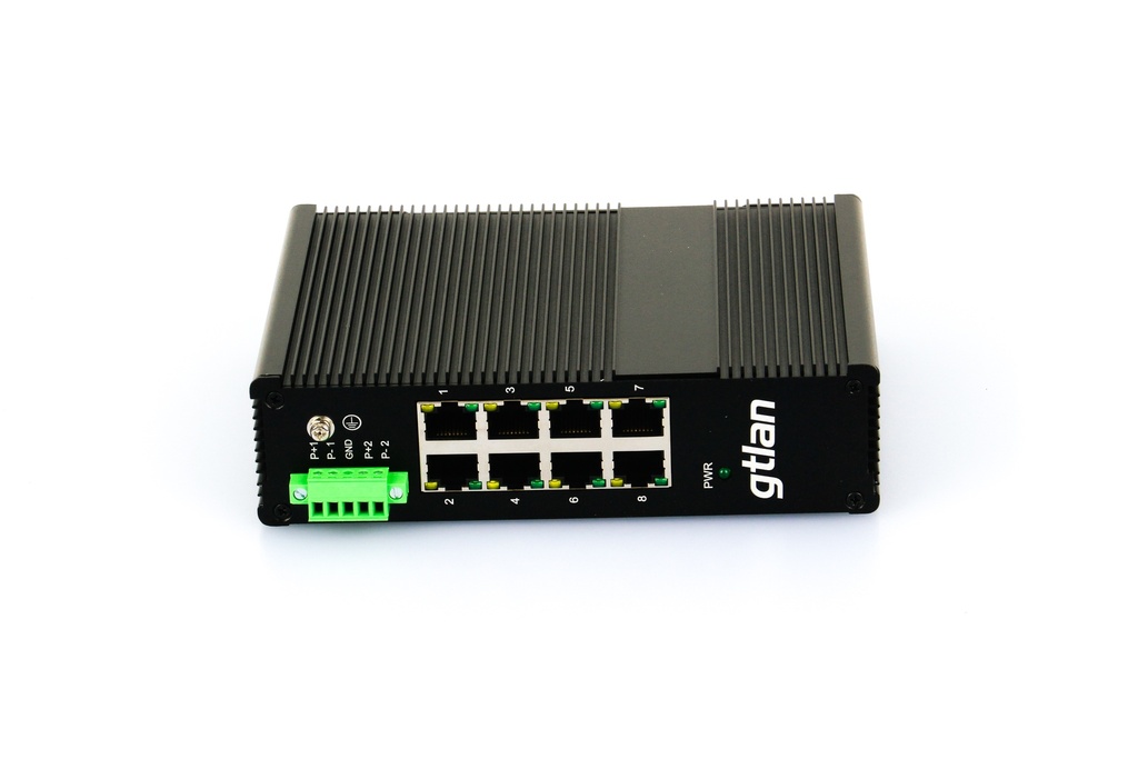 8-Port RJ45 10/100/1000 Industrial Switch (DIN)