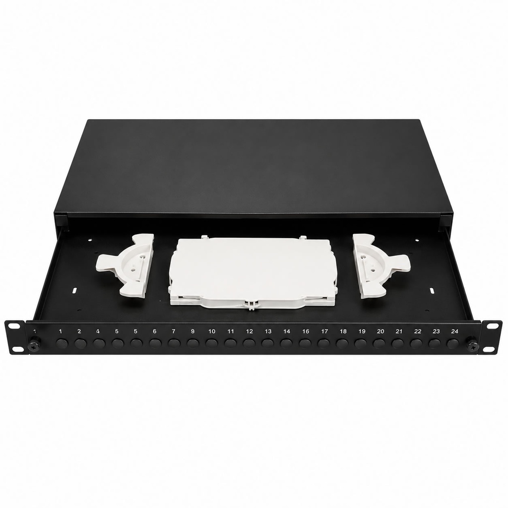 TRAY 19" FO P/24 ST SIMPLEX TELESCOPICA W/CASSETTE gtlan