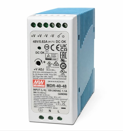 [20FADP48] IND POWER SUPPLY 40W 48V DIN RAIL P/POE MDR-40-48