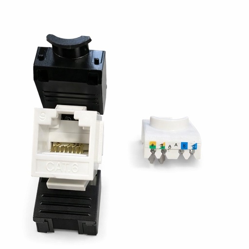 [50KU6TLB] RJ45 CONNECTOR H C-6 UTP 180º TOOL LESS COMPACT WHITE gtlan