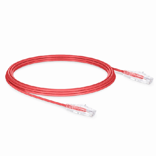 [50U6A025ROS] RJ45 HOSE C-6A UTP 0.25MT LSZH RED SLIM gtlan