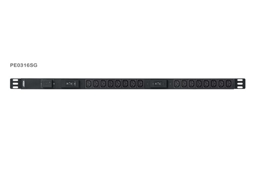 [31PDUPE0316SG] Basic 0U Vertical Single-Phase PDU with 32A Protection - 16xC13