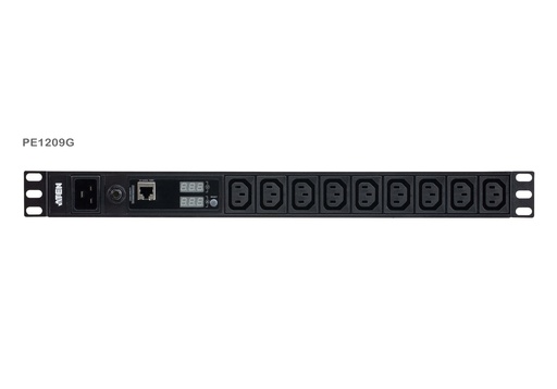 [31PDUPE1209G] 1U 19" Single-Phase PDU with V/A Display and Overcurrent Protection