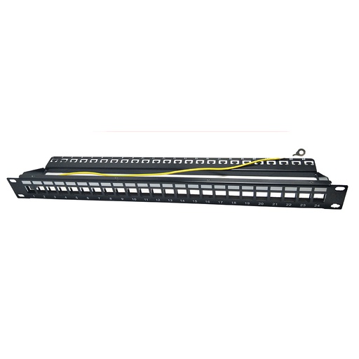 [50PF24VB] PANEL 19" 24 RJ45 180º METAL S/C 1U C/TRAY + TT gtlan
