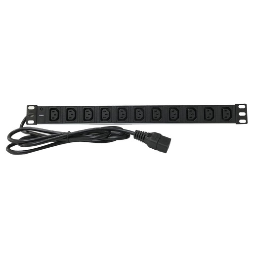 [50R12IEC2] 19" PLUG 11 IEC C13 CONNECTORS WITH C19 OUTPUT gtlan