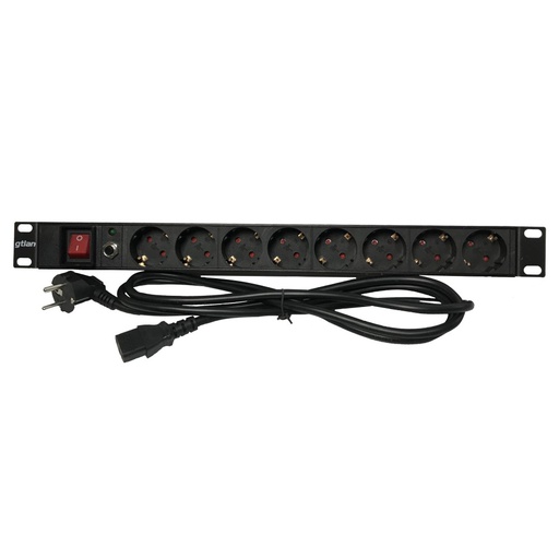 [50R8C] 19" 8 SCHUKO+INT+PROT PLUG WITH gtlan CABLE