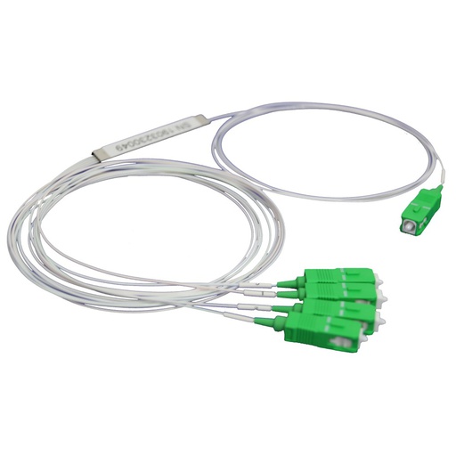 [35GTSPT4TB] SPLITTER FO SM 1:4 SC/APC 1MT STEEL TUBE gtlan