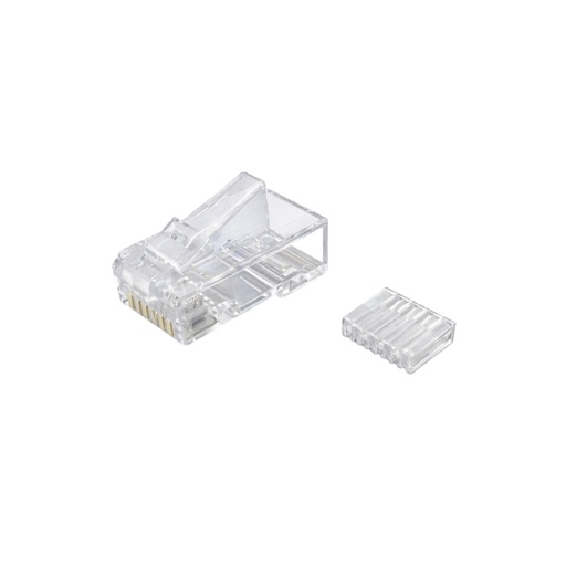 [50CUF6A] CONECTOR RJ45 M UTP FLEX/RIG C-6A (50unds) C/GUIA gtlan